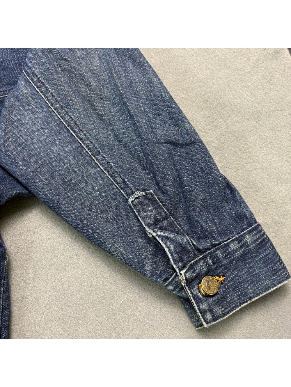 Vintage 90s Knockout Jeans Denim Jean Trucker Jacket Size XL Blue Baggy Hip Hop - Picture 8 of 9